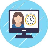 Timer Flat Circle Icon Design vector