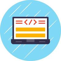 Html Code Flat Circle Icon Design vector