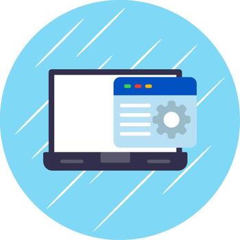 Software Application Flat Circle Icon Design vector