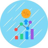 Percentage Flat Circle Icon Design vector