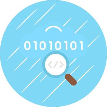 nube codificación plano circulo icono diseño vector