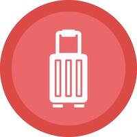 Suitcase Line Shadow Circle Icon Design vector