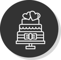 Wedding Cake Line Shadow Circle Icon Design vector