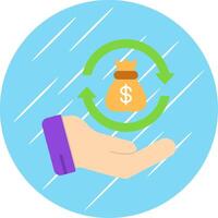 Money Back Flat Circle Icon Design vector