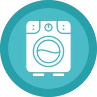 Washing Machine Line Shadow Circle Icon Design vector