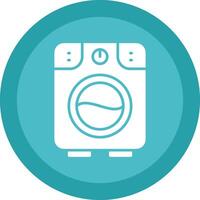 Washing Machine Line Shadow Circle Icon Design vector