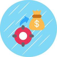 Aim Flat Circle Icon Design vector