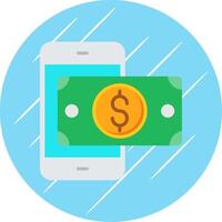 Mobile Money Flat Circle Icon Design vector