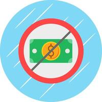 No dinero plano circulo icono diseño vector