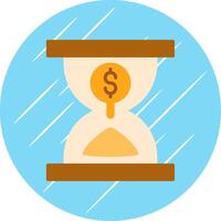 Sand Timer Flat Circle Icon Design vector