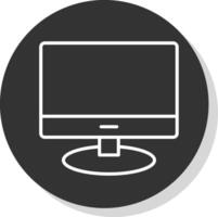 Lcd Line Shadow Circle Icon Design vector