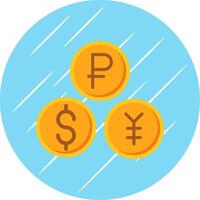 Currencies Flat Circle Icon Design vector