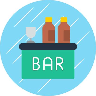 Bar Flat Circle Icon Design