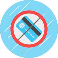 No Credit Card Flat Circle Icon Design vector