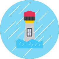 Lighthouse Flat Circle Icon Design vector