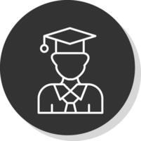 Graduation Line Shadow Circle Icon Design vector