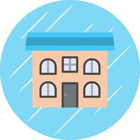 Bungalow Flat Circle Icon Design vector