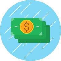 Banknotes Flat Circle Icon Design vector