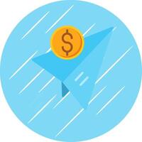 enviar dinero plano circulo icono diseño vector