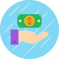 Give Money Flat Circle Icon Design vector