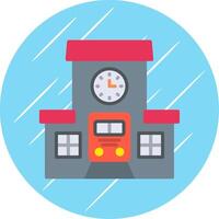 Train Station Flat Circle Icon Design vector