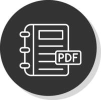 pdf línea sombra circulo icono diseño vector