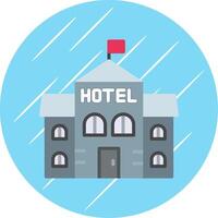 hotel plano circulo icono diseño vector