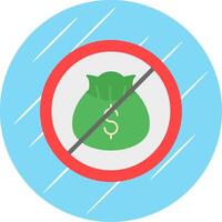 No dinero plano circulo icono diseño vector