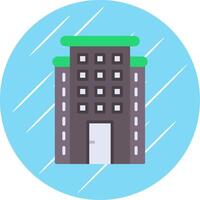 Skyscraper Flat Circle Icon Design vector