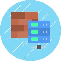 Firewall Flat Circle Icon Design vector