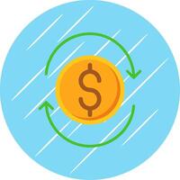 Exchange Rate Flat Circle Icon Design vector