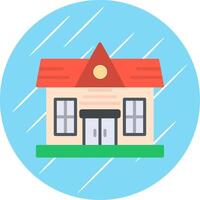 Bungalow Flat Circle Icon Design vector