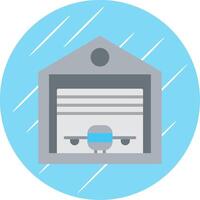 Hangar Flat Circle Icon Design vector