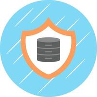 Secure Data Flat Circle Icon Design vector