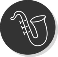 Sax Line Shadow Circle Icon Design vector