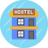 Hostal plano circulo icono diseño vector