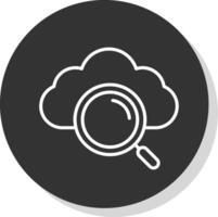 Cloud Computing Line Shadow Circle Icon Design vector