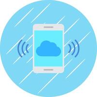 Mobile Cloud Flat Circle Icon Design vector