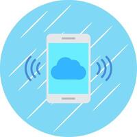 Mobile Cloud Flat Circle Icon Design vector