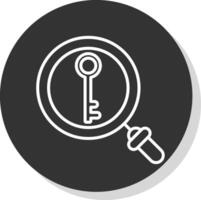 Key Line Shadow Circle Icon Design vector