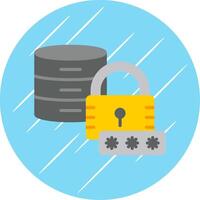 Secured Database Flat Circle Icon Design vector