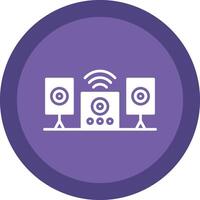 Audio System Line Shadow Circle Icon Design vector