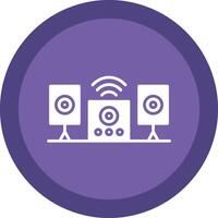 audio sistema línea sombra circulo icono diseño vector