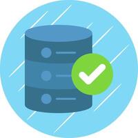 Approved Database Flat Circle Icon Design vector