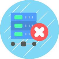 Delete Database Flat Circle Icon Design vector