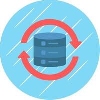 Data Synchronization Flat Circle Icon Design vector