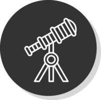 Telescope Line Shadow Circle Icon Design vector