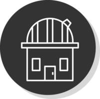 Observatory Line Shadow Circle Icon Design vector