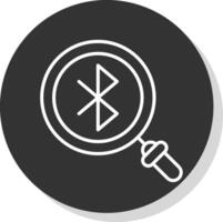 Bluetooth Line Shadow Circle Icon Design vector