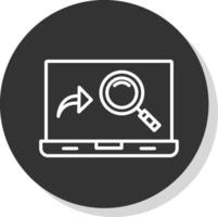 Magnifying Glass Line Shadow Circle Icon Design vector